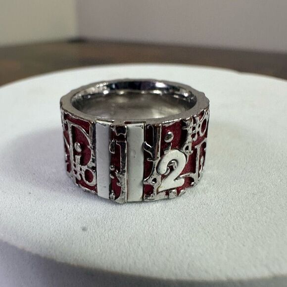 Christian‎ Dior Vintage Trotter Ring Size 6 Red - Picture 3 of 6
